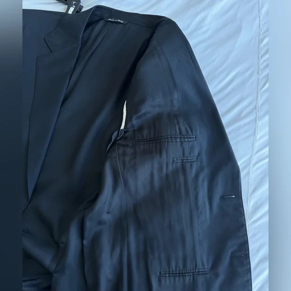 Canali 2 Piece Black Italian Suit Pure Wool